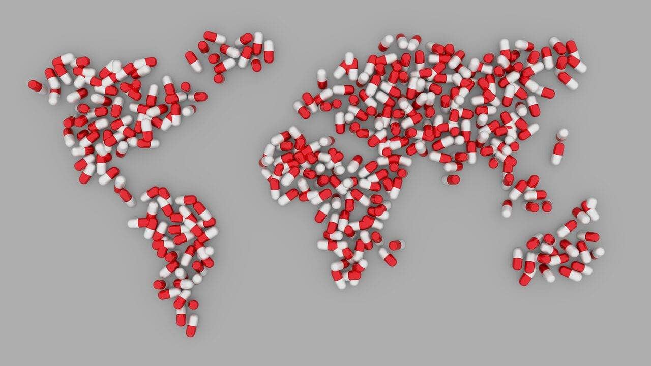 World Map Pills Earth